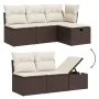 Set comedor de jardín 5 piezas y cojines ratán sintético marrón by , Garden sets - Ref: Foro24-3264089, Price: 340,76 €, Disc...