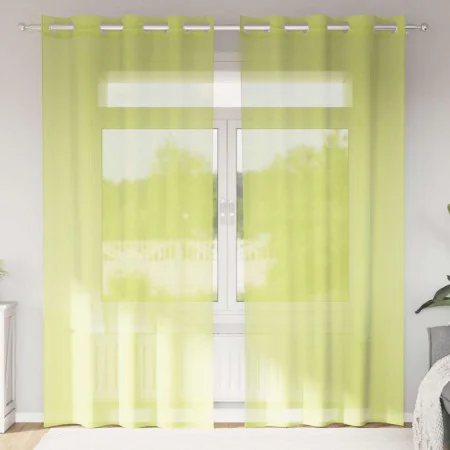 Cortinas de gasa con ojales 2 uds verde manzana 140x245 cm von , Vorhänge und Gardinen - Ref: Foro24-4102056, Preis: 15,04 €,...