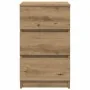 Mesilla de noche con 3 cajones roble artesanal 39x35x65 cm de , Mesitas de noche - Ref: Foro24-861353, Precio: 62,86 €, Descu...