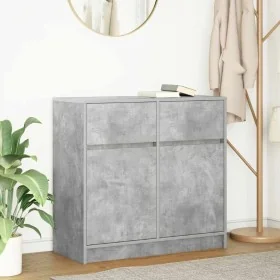 Aparador con cajón gris hormigón 80x34x76 cm madera ingeniería by , Sideboards - Ref: Foro24-861538, Price: 84,23 €, Discount: %