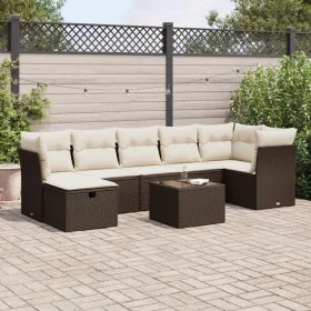 Set sofás de jardín 8 piezas y cojines ratán sintético marrón by , Garden sets - Ref: Foro24-3325319, Price: 508,82 €, Discou...