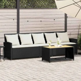 Sofá de jardín de 5 plazas con cojines ratán sintético negro von , Gartensets - Ref: Foro24-4104111, Preis: 326,36 €, Rabatt: %