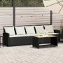 Sofá de jardín de 5 plazas con cojines ratán sintético negro de , Conjuntos de jardín - Ref: Foro24-4104111, Precio: 326,36 €...