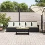 Sofá de jardín de 5 plazas con cojines ratán sintético negro de , Conjuntos de jardín - Ref: Foro24-4104111, Precio: 326,36 €...