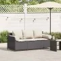 Sofá de jardín de 3 plazas con cojines ratán sintético negro by , Outdoor sofas - Ref: Foro24-4104172, Price: 231,32 €, Disco...
