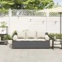 Sofá de jardín de 3 plazas con cojines ratán sintético negro by , Outdoor sofas - Ref: Foro24-4104172, Price: 231,32 €, Disco...