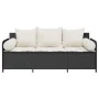 Sofá de jardín de 3 plazas con cojines ratán sintético negro by , Outdoor sofas - Ref: Foro24-4104172, Price: 231,32 €, Disco...