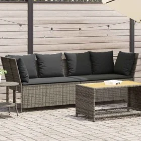 Sofá de jardín con cojines ratán sintético gris by , Outdoor sofas - Ref: Foro24-4104124, Price: 312,91 €, Discount: %
