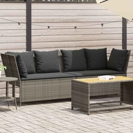 Sofá de jardín con cojines ratán sintético gris by , Outdoor sofas - Ref: Foro24-4104124, Price: 312,91 €, Discount: %