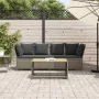 Sofá de jardín con cojines ratán sintético gris by , Outdoor sofas - Ref: Foro24-4104124, Price: 312,91 €, Discount: %