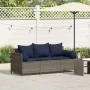Sofá de jardín de 3 plazas con cojines ratán sintético gris by , Outdoor sofas - Ref: Foro24-4104179, Price: 238,98 €, Discou...