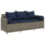 Sofá de jardín de 3 plazas con cojines ratán sintético gris by , Outdoor sofas - Ref: Foro24-4104179, Price: 238,98 €, Discou...