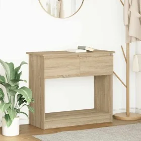 Mesa consola con cajones roble Sonoma 85,5x38,5x74,5 cm by , Side tables - Ref: Foro24-861393, Price: 76,87 €, Discount: %