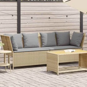 Sofá de jardín con cojines ratán sintético beige by , Outdoor sofas - Ref: Foro24-4104126, Price: 312,91 €, Discount: %