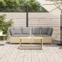 Sofá de jardín con cojines ratán sintético beige by , Outdoor sofas - Ref: Foro24-4104126, Price: 312,91 €, Discount: %