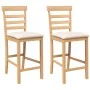Taburetes de bar con cojines 2 uds madera maciza natural caucho von , Küchenhocker - Ref: Foro24-4102539, Preis: 119,94 €, Ra...