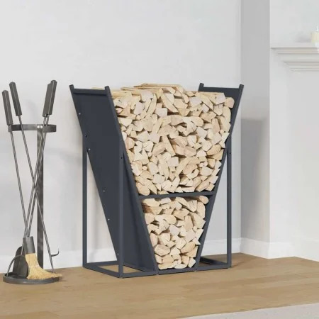 Leñero antracita 69,5x35x81 cm Acero laminado en frío by , Firewood bags and holders - Ref: Foro24-864179, Price: 68,20 €, Di...