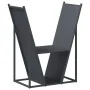 Leñero antracita 69,5x35x81 cm Acero laminado en frío by , Firewood bags and holders - Ref: Foro24-864179, Price: 68,20 €, Di...