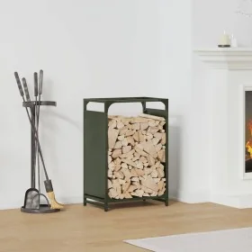 Leñero verde oliva 44x28x65 cm Acero laminado en frío von , Brennholztaschen und -halter - Ref: Foro24-864198, Preis: 51,84 €...