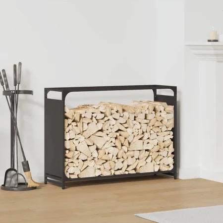 Leñero negro 90x28x65 cm Acero laminado en frío von , Brennholztaschen und -halter - Ref: Foro24-864203, Preis: 59,63 €, Raba...