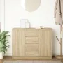 Aparador con cajones roble Sonoma 100,5x35x76 cm by , Sideboards - Ref: Foro24-3328446, Price: 138,16 €, Discount: %
