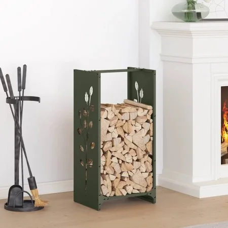 Leñero verde oliva 40x30x80 cm Acero laminado en frío von , Brennholztaschen und -halter - Ref: Foro24-864222, Preis: 57,72 €...
