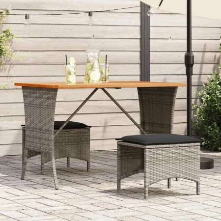 Mesa de jardín superficie de madera ratán PE gris 105x75x72 cm by , Garden tables - Ref: Foro24-4104139, Price: 129,05 €, Dis...