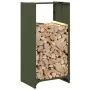Leñero verde oliva 40x30x80 cm Acero laminado en frío by , Firewood bags and holders - Ref: Foro24-864234, Price: 57,77 €, Di...