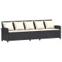 Juego de sofás jardín 4 pzas con cojines ratán sintético negro by , Garden sets - Ref: Foro24-3365338, Price: 802,68 €, Disco...