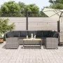 Sofá de jardín con cojines ratán sintético gris von , Gartensets - Ref: Foro24-3365331, Preis: 645,79 €, Rabatt: %