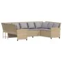 Sofá de jardín con cojines ratán sintético beige by , Garden sets - Ref: Foro24-3365333, Price: 645,79 €, Discount: %