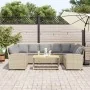 Sofá de jardín con cojines ratán sintético beige by , Garden sets - Ref: Foro24-3365333, Price: 645,79 €, Discount: %