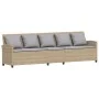 Sofá de jardín con cojines ratán sintético beige by , Garden sets - Ref: Foro24-3365333, Price: 645,79 €, Discount: %