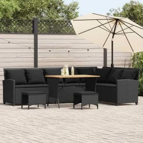 Set de sofás de jardín en forma de L con cojines 4 pzas negro von , Gartensets - Ref: Foro24-3365325, Preis: 662,40 €, Rabatt: %