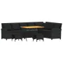 Set de sofás de jardín en forma de L con cojines 4 pzas negro by , Garden sets - Ref: Foro24-3365325, Price: 662,40 €, Discou...