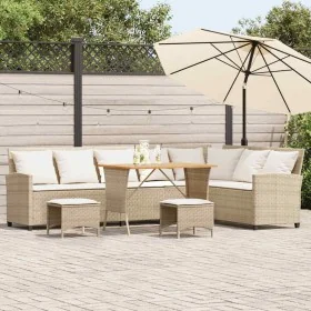 Juego de sofás de jardín en forma de L con cojines 4 pzas beige by , Garden sets - Ref: Foro24-3365327, Price: 672,94 €, Disc...