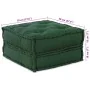 Puff modular de tela verde 70x70x36 cm von , Kissen für Stühle und Sofas - Ref: Foro24-4019035, Preis: 117,18 €, Rabatt: %