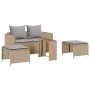 Set de muebles de jardín con cojines apilables 5 pzas beige by , Outdoor sofas - Ref: Foro24-4104166, Price: 265,56 €, Discou...