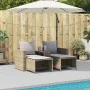 Set de muebles de jardín con cojines apilables 5 pzas beige by , Outdoor sofas - Ref: Foro24-4104166, Price: 265,56 €, Discou...