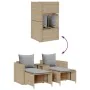 Set de muebles de jardín con cojines apilables 5 pzas beige by , Outdoor sofas - Ref: Foro24-4104166, Price: 265,56 €, Discou...