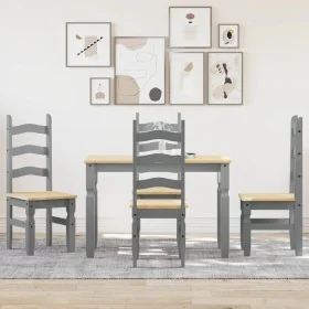 Juego de comedor Panama 5 pzas madera maciza de pino gris by , Furniture sets for kitchens and dining rooms - Ref: Foro24-334...