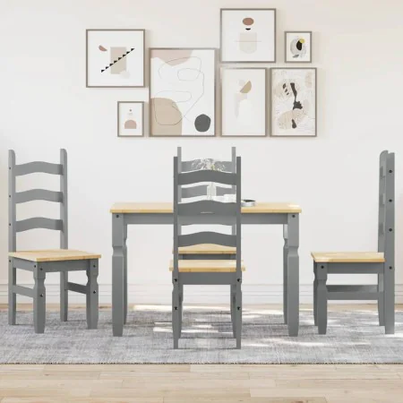 Juego de comedor Panama 5 pzas madera maciza de pino gris by , Furniture sets for kitchens and dining rooms - Ref: Foro24-334...