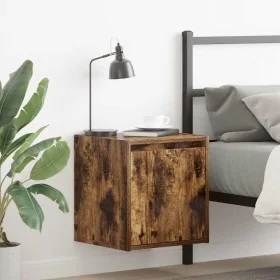 Mesilla de noche de pared roble ahumado 38x34x40 cm by , Nightstands - Ref: Foro24-861237, Price: 37,51 €, Discount: %