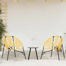 Juego de sillas de jardín 3uds ratán sintético negro y amarillo by , Garden chairs - Ref: Foro24-4009295, Price: 180,50 €, Di...