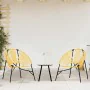Juego de sillas de jardín 3uds ratán sintético negro y amarillo by , Garden chairs - Ref: Foro24-4009295, Price: 166,83 €, Di...