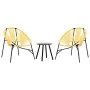 Juego de sillas de jardín 3uds ratán sintético negro y amarillo by , Garden chairs - Ref: Foro24-4009295, Price: 166,83 €, Di...