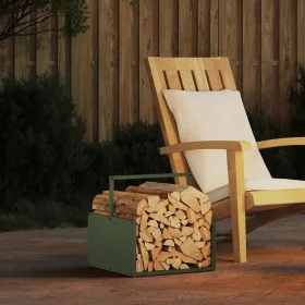 Leñero verde oliva 40x40x40 cm Acero laminado en frío von , Brennholztaschen und -halter - Ref: Foro24-864274, Preis: 40,49 €...