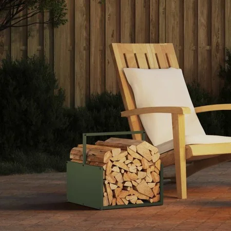 Leñero verde oliva 40x40x40 cm Acero laminado en frío von , Brennholztaschen und -halter - Ref: Foro24-864274, Preis: 40,49 €...