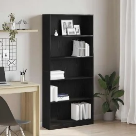 Estantería de madera de roble negro 80x24x176 cm by , Bookcases and shelves - Ref: Foro24-862456, Price: 100,56 €, Discount: %