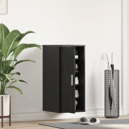 Zapatero de madera de roble negro 32x35x70 cm by , Shoe racks and shoe organizers - Ref: Foro24-862075, Price: 64,52 €, Disco...